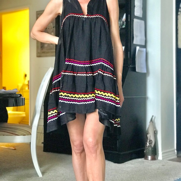 Dresses & Skirts - Summer funky innocent linen French sundress small